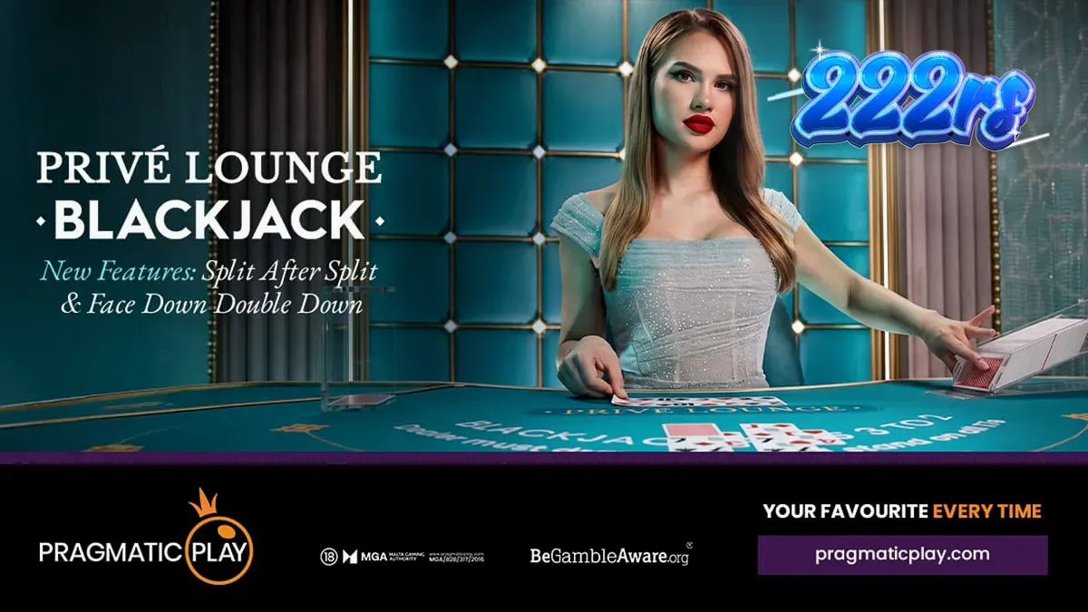 Tampilan antarmuka Privé Lounge Blackjack di perangkat seluler dengan desain elegan